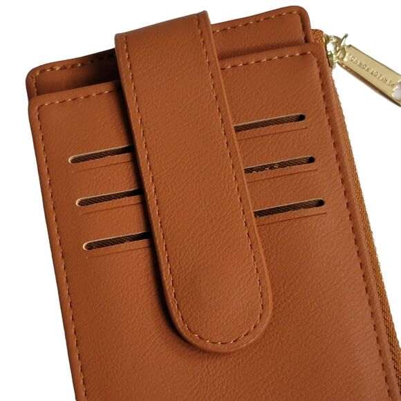 Weichen RFID Card Holder Wallet Brown Faux Leather‎ Folding Snap Closure ID - Picture 3 of 14